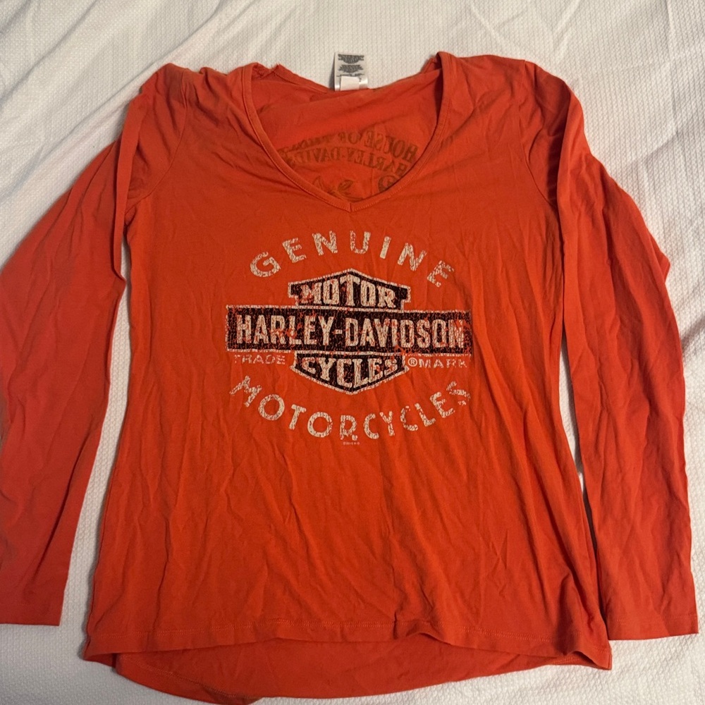 Harley-Davidson Genuine Orange Long Sleeve Tee